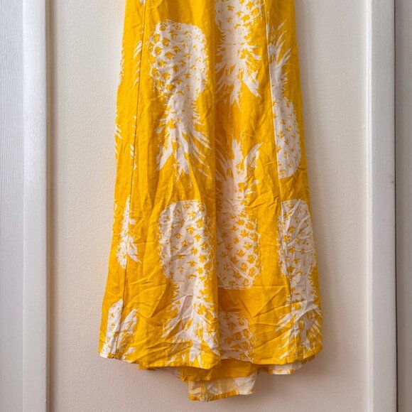 Anthropologie Maeve Pineapple Print Linen Blend Midi Dress - Picture 5 of 8
